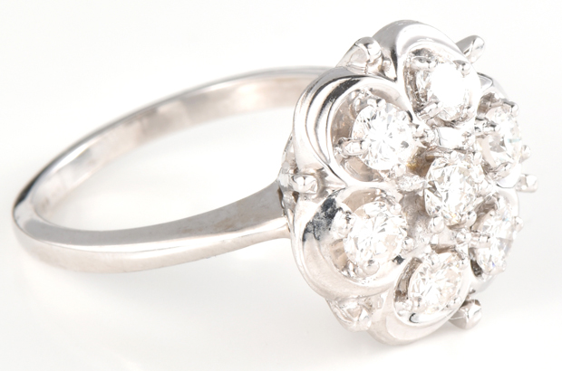 14K White Gold Diamond Ring