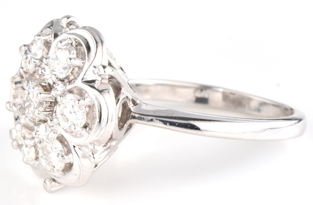 14K White Gold Diamond Ring
