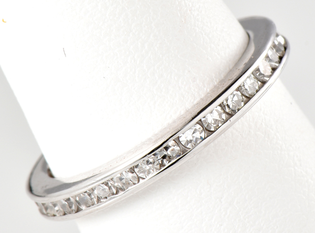 14K White Gold Eternity Band