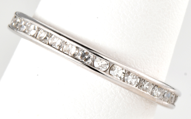14K White Gold Eternity Band