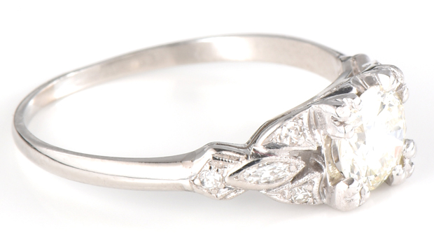 Platinum Diamond Ring with a .63 Carat Round Diamond, GIA #2185291518