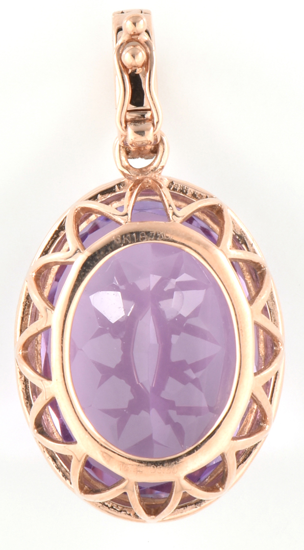 18K Rose Gold Amethyst Pendant