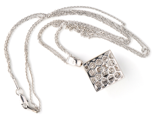14K White Gold Diamond Necklace