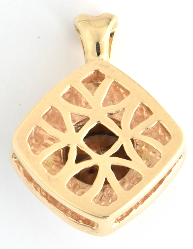 14K Yellow Gold Diamond Pendant