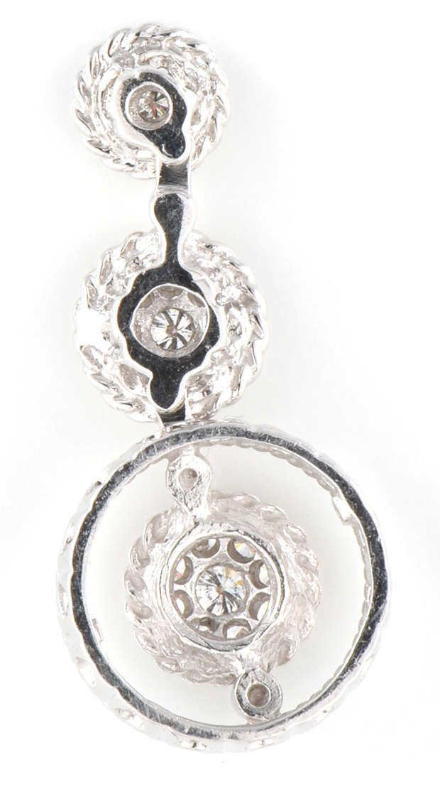 14K White Gold Diamond Pendant 