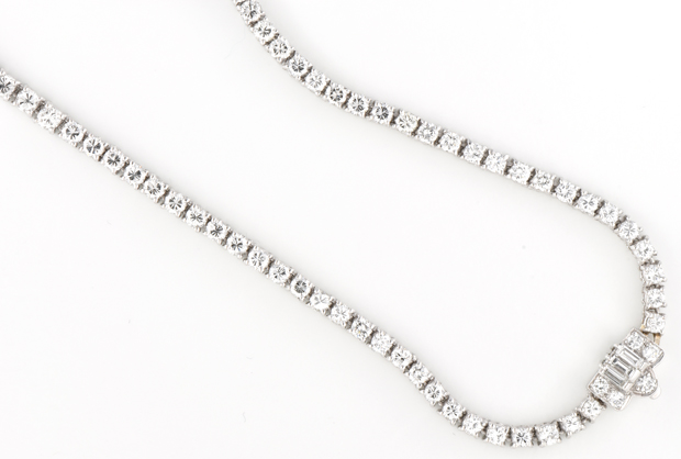 Platinum Diamond Tennis Necklace