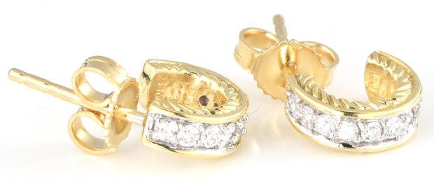 18K Yellow Gold David Yurman Hoop Earrings