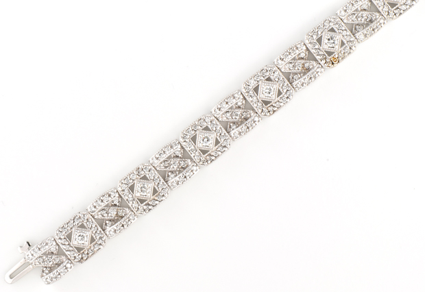 14K White Gold Diamond Bracelet