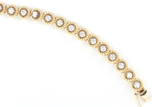 14K Yellow Gold Diamond Bracelet 