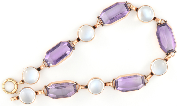 14K Rose Gold Gemstone Bracelet