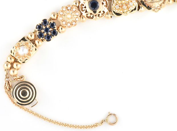 14K Yellow Gold Slide Charm Bracelet