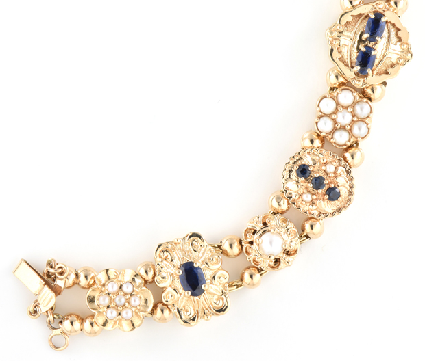 14K Yellow Gold Slide Charm Bracelet