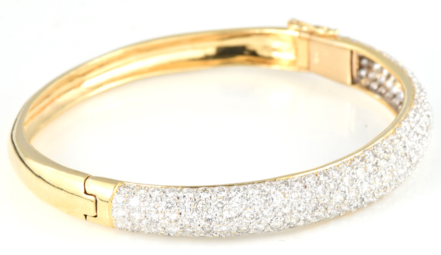18K Yellow Gold Diamond Bangle