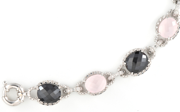 14K White Gold Gemstone Bracelet