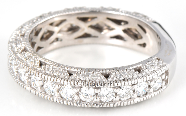 14K White Gold Diamond Band
