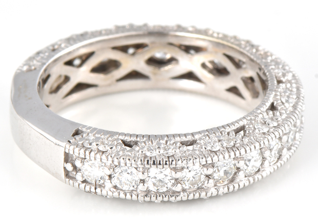 14K White Gold Diamond Band