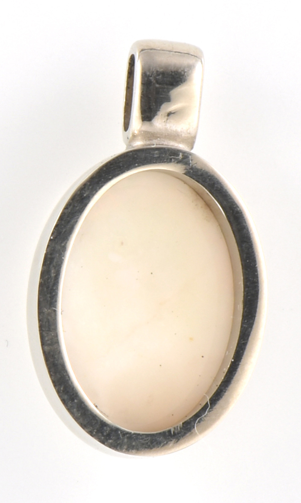 14K White Gold Opal Pendant