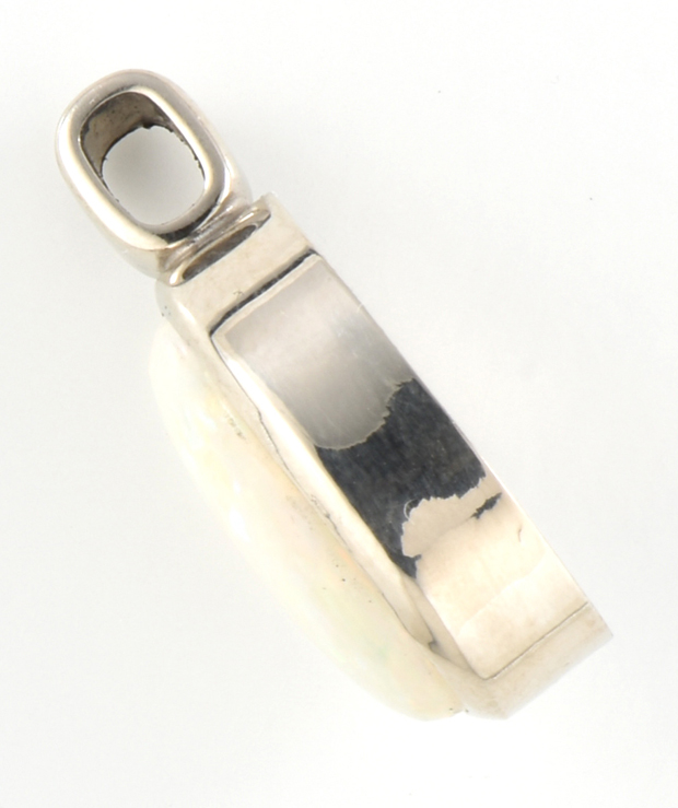 14K White Gold Opal Pendant
