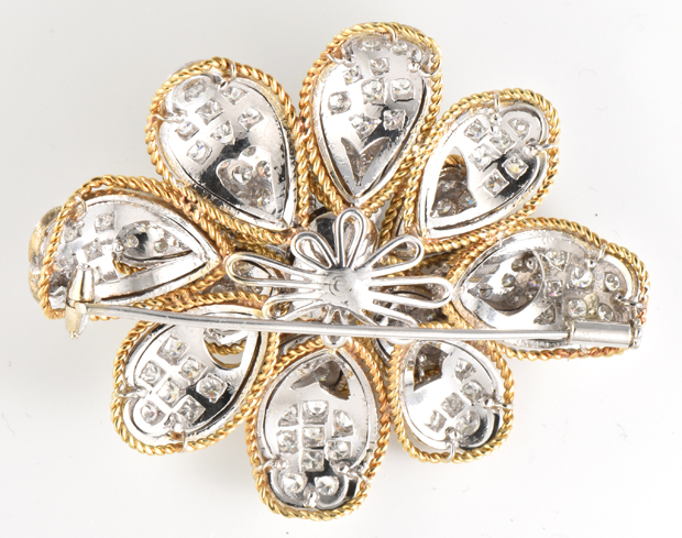 14K Two-Tone Diamond Pin