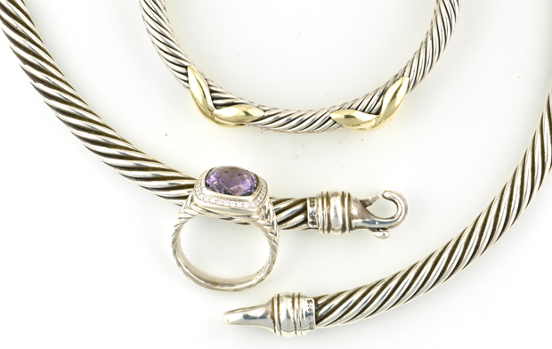 David Yurman Necklace, Bracelet and Ring 