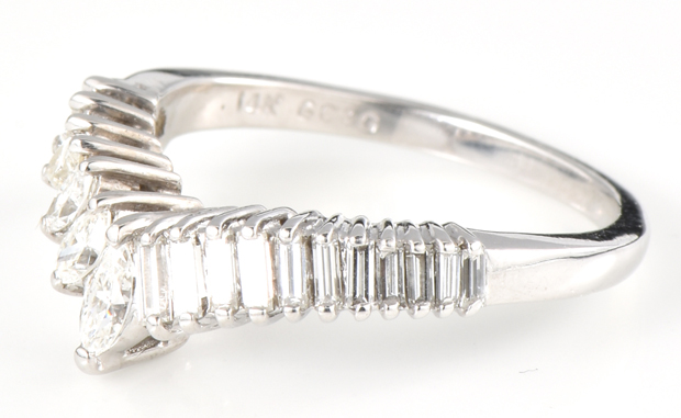 14K White Gold Diamond Band