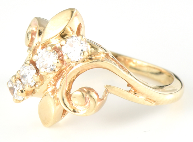 14K Yellow Gold Diamond Ring
