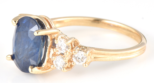 14K Yellow Gold Sapphire Ring