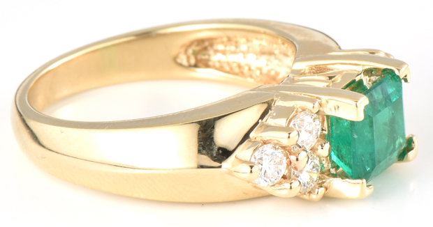 14K Yellow Gold Emerald Ring