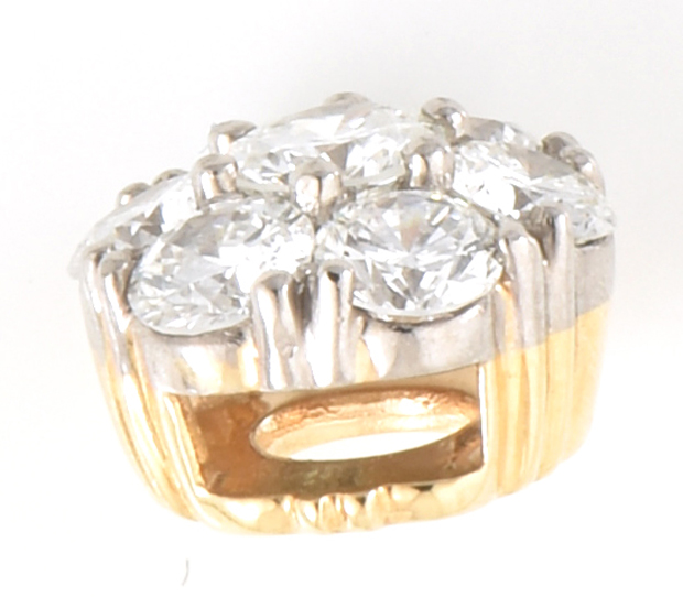 18K Two-Tone Gold Jabel Diamond Pendant