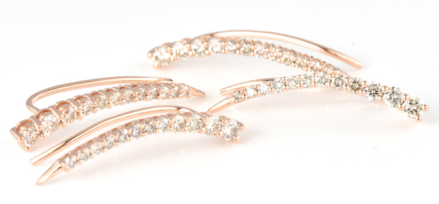 14K Rose Gold Ear Climbers