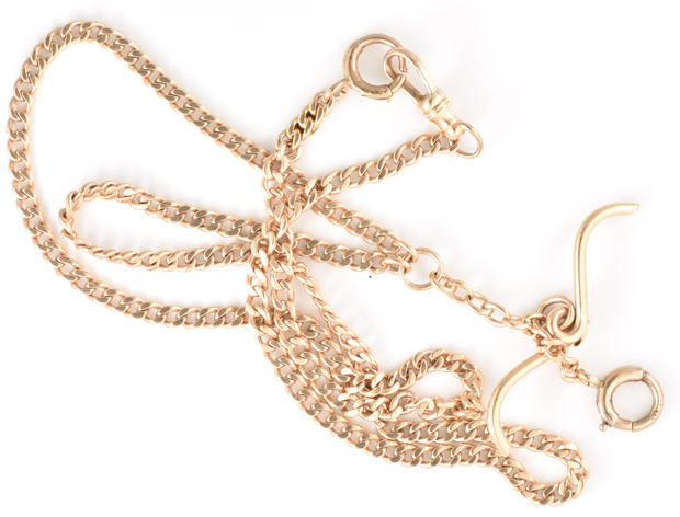 14K Yellow Gold Watch Chain 