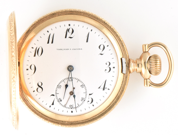 14K Yellow Gold Vahlman & Jacobs Pocket Watch 