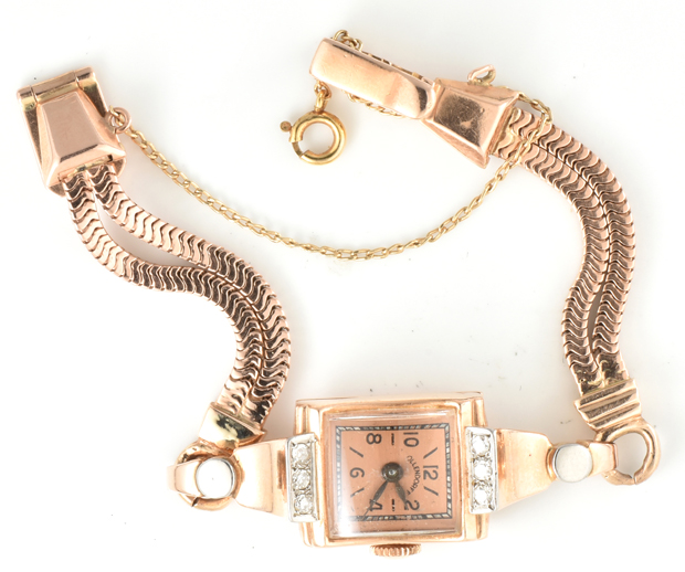 Two Ladies 14K Rose Gold Ollendroff Wrist Watches