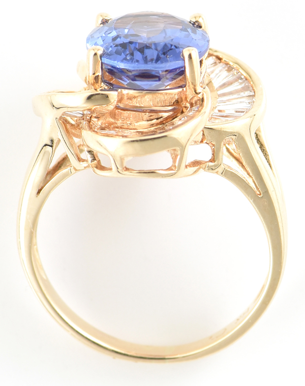 14K Yellow Gold Ring with a Tanzanite, GIA #2205575334
