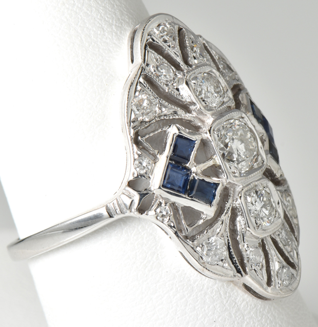 14K White Gold Vintage Diamond Ring
