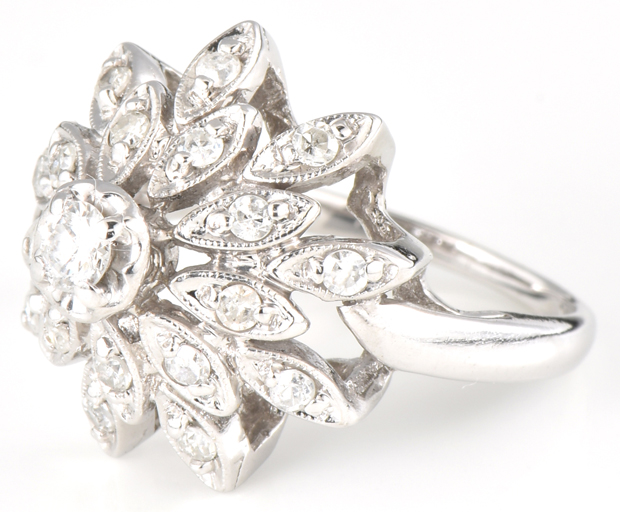 14K White Gold Diamond Ring