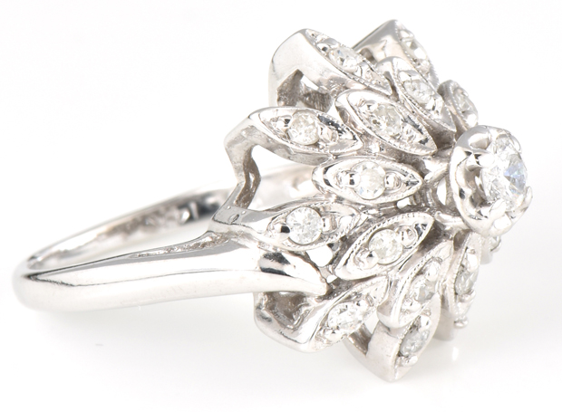14K White Gold Diamond Ring