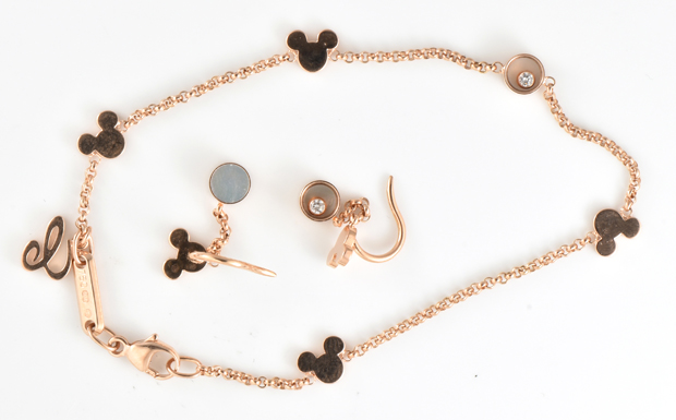 18K Rose Gold Chopard Mickey Jewelry Set