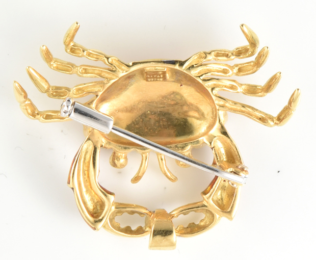 18K Crab Pin