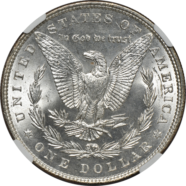 1886 MS-64, 1886 MS-65, and an 1887 MS-63, all NGC
