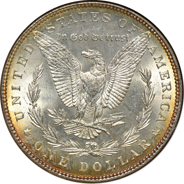 1886 MS-64, 1886 MS-65, and an 1887 MS-63, all NGC