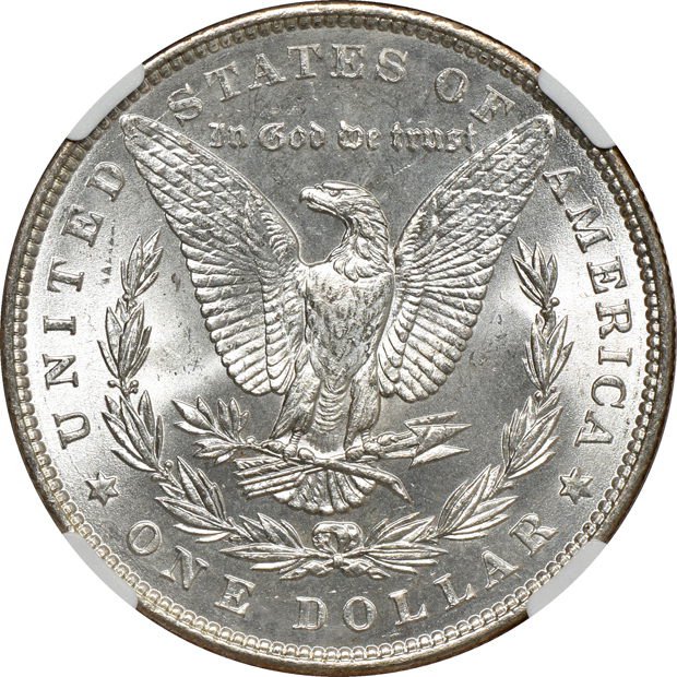 1886 MS-64, 1886 MS-65, and an 1887 MS-63, all NGC