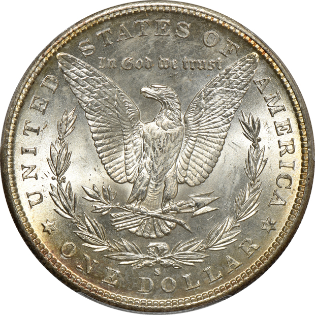 1885-S MS-64, and an 1897-S MS-65, both PCGS