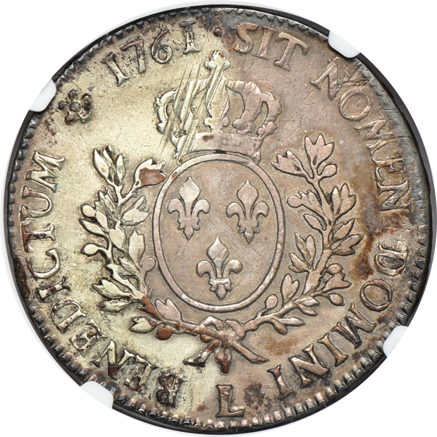 France - 1761-L ecu DAV-1331 XF details/cleaned, and an 1811-A/rooster gold 40 francs AU details/scratched, both NGC