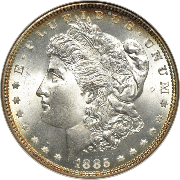 1883 and 1885, both NGC (no line) MS-66 CAC