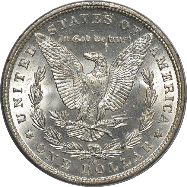 1878-CC MS-63, and an 1882-CC MS-65, both PCGS (rattler) CAC