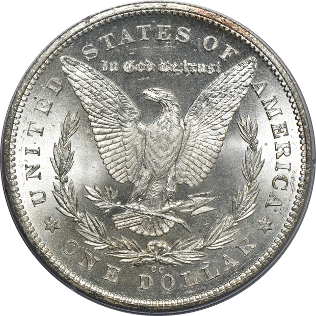 1878-CC MS-63, and an 1882-CC MS-65, both PCGS (rattler) CAC