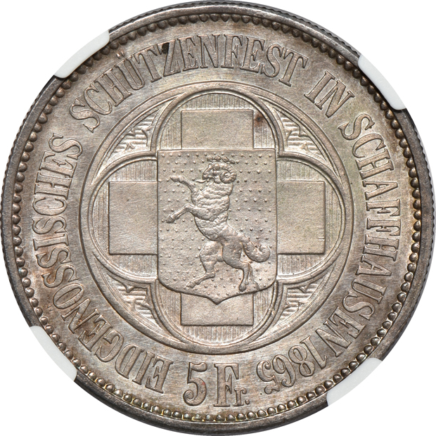 Switzerland - four Shooting Thalers certified by NGC