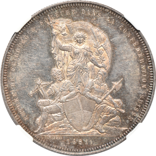 Switzerland - four Shooting Thalers certified by NGC