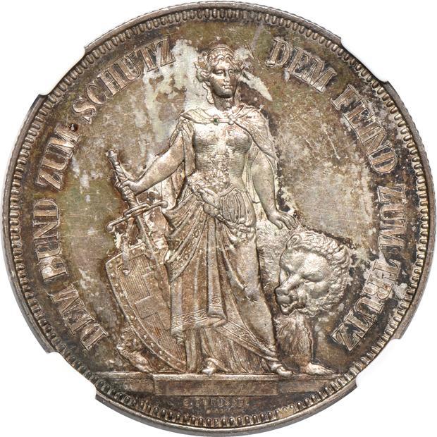 Switzerland - four Shooting Thalers certified by NGC